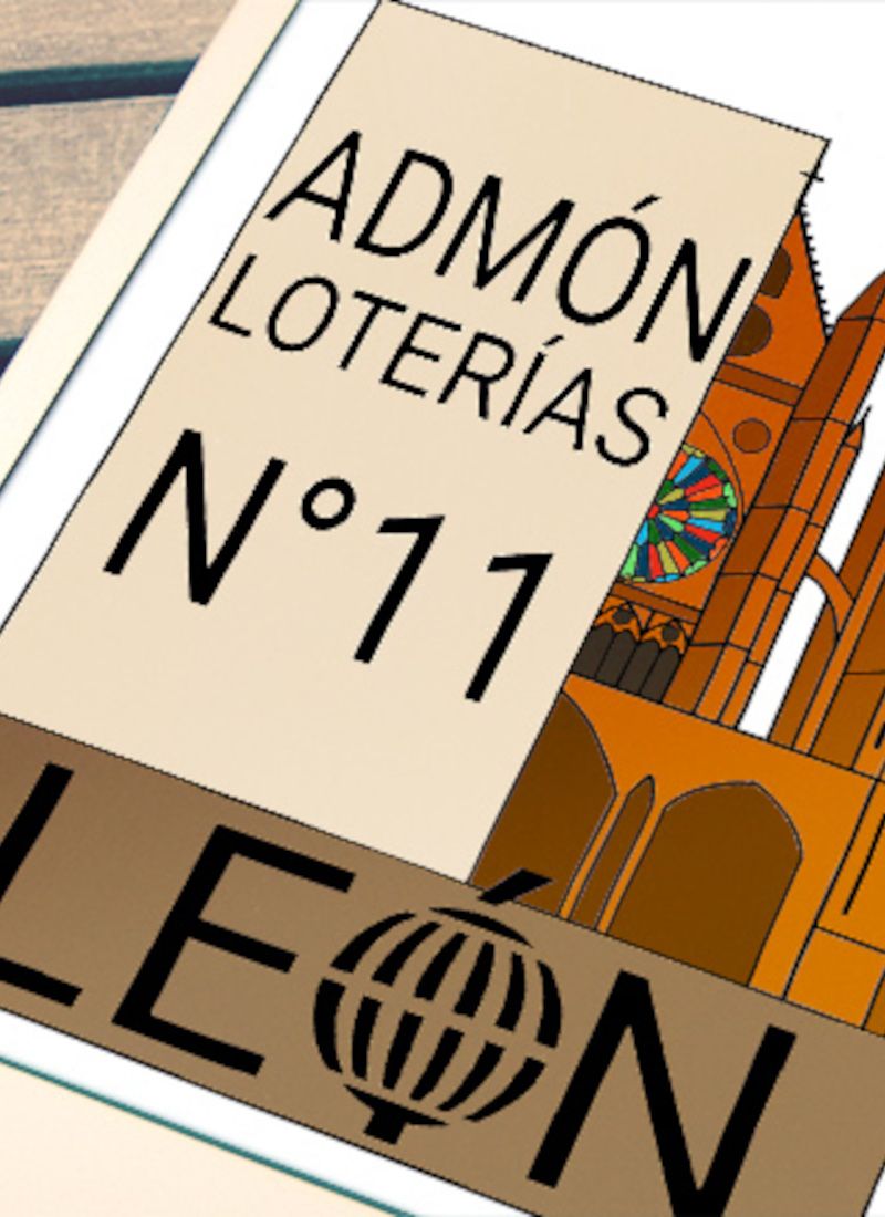 Primer plano de una tablet con el logo de Administración de Loterías 11 León.